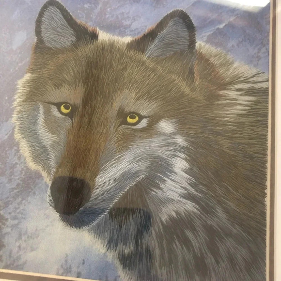 Vtg Silk Wolf Artwork - Picture 2 of 10